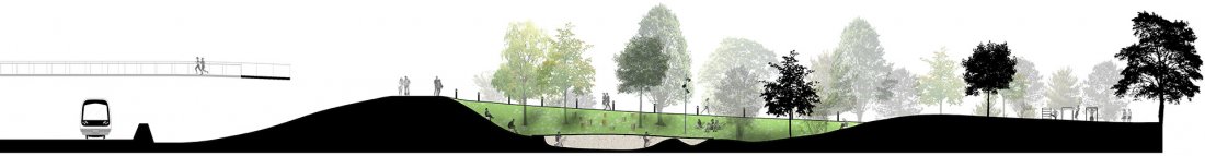 Section of landscape Flintholm Public Pool