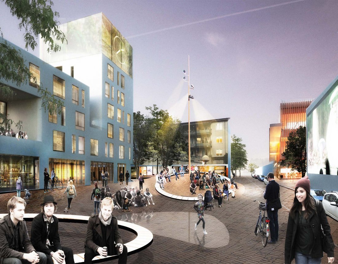 Atmosphere at the new Urmager Square