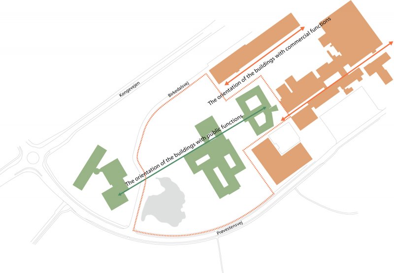 Helsingør Healthcare Center relation to the surrounding buildings