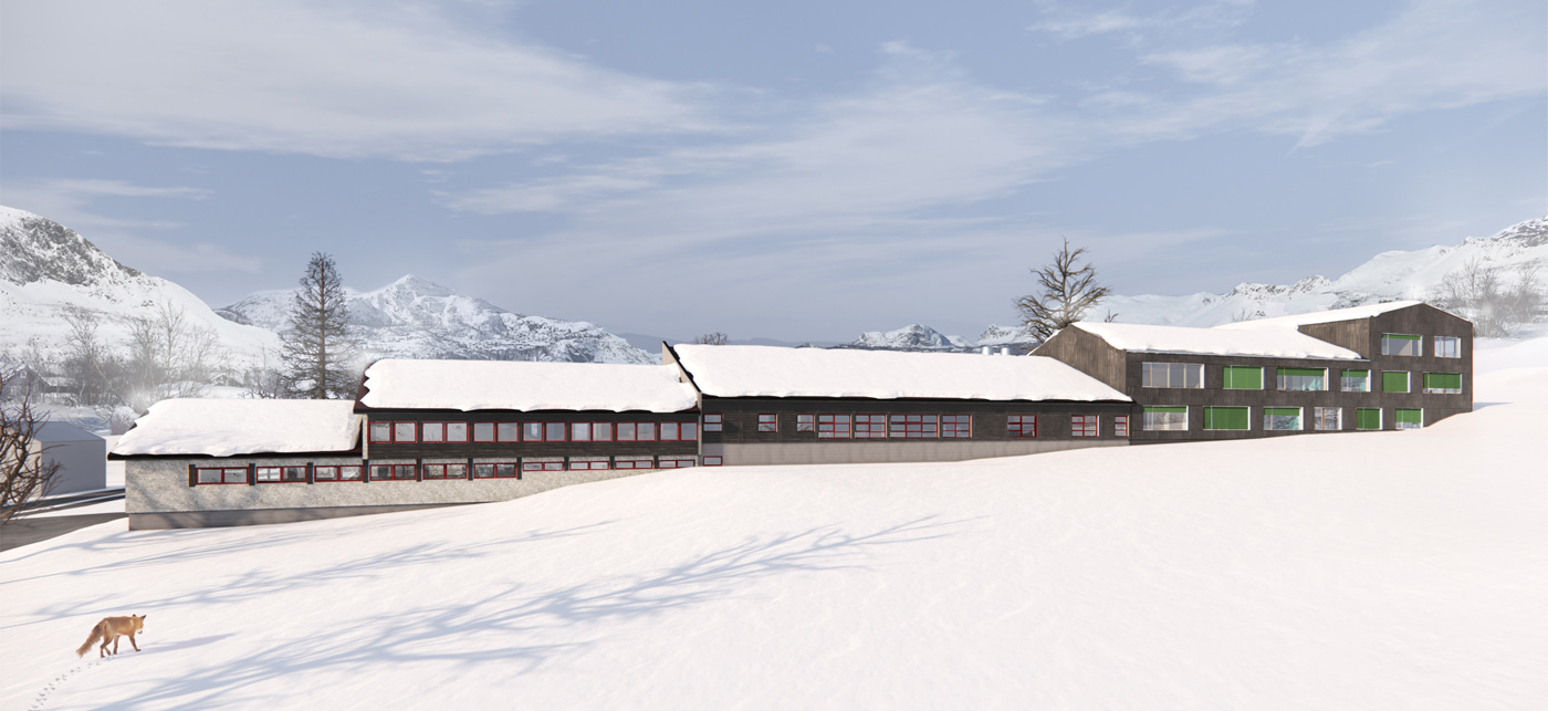 Winter view of Hemsedal Central School